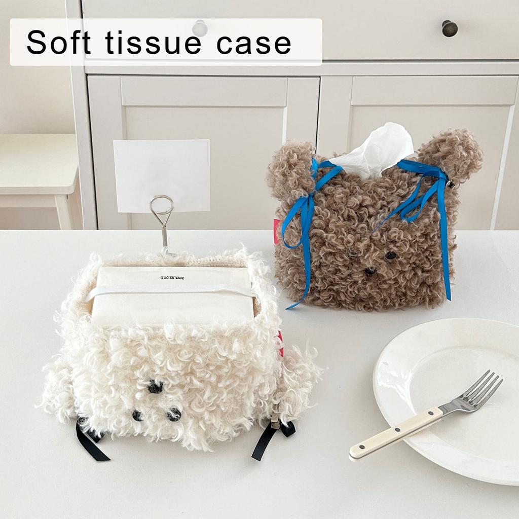 Convenient Plush Puppy Tissue Box Sturdy Tissue Box Convenient Tissue Dispenser Convenient Paper Organizer Stand