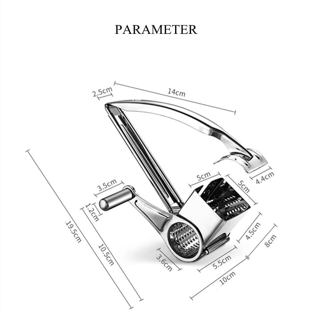 Grater Multifunctional Kitchen Craft Rotary Stainless Steel Cheese Grater 1 Drums Shred Tool Shredder Grinder