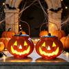 Solar Powered Pumpkin Lantern Lanterns, Waterproof Outdoor Halloween Light, Spooky Festive Patio Hanging Decor Orange for Yard Garden Porch