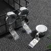 1pc Clip Stationery Anti-Lost Clip Metal Badge Holder Retractable Lanyards Key Ring
