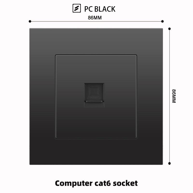 British 13A Socket with USB-C Fast Charging, Hong Kong & Macau Version, Black 3-Hole Square Pin 86 Panel