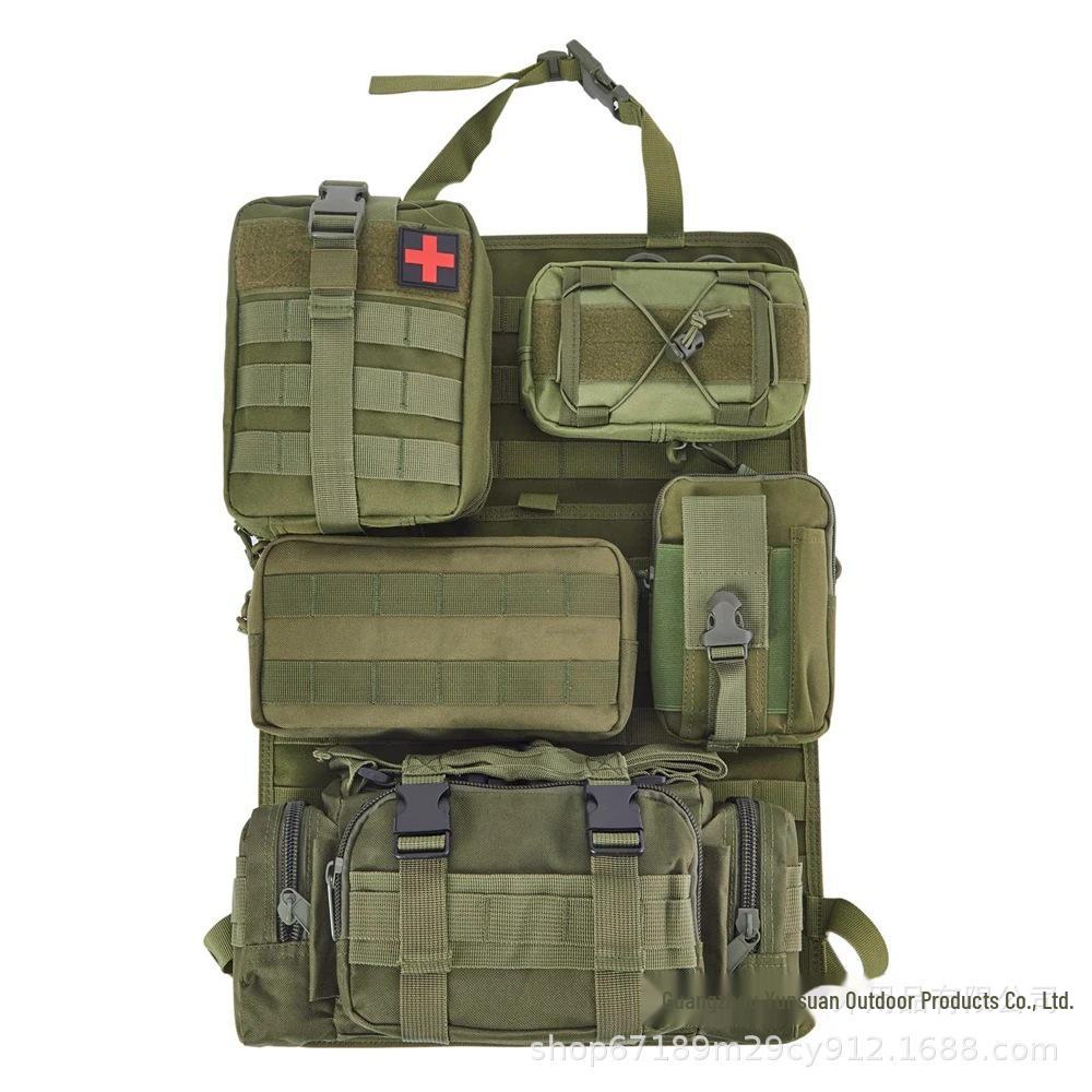 Tactical Seat Back Organizer with 5 Soft Pockets - Vehicle Storage Hanger Bag