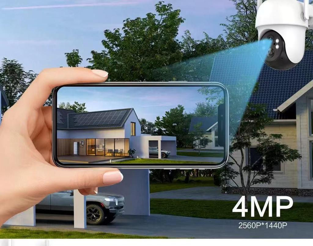 ICSEE Solar-Powered 4MP Wireless HD Night Vision Home Surveillance Camera