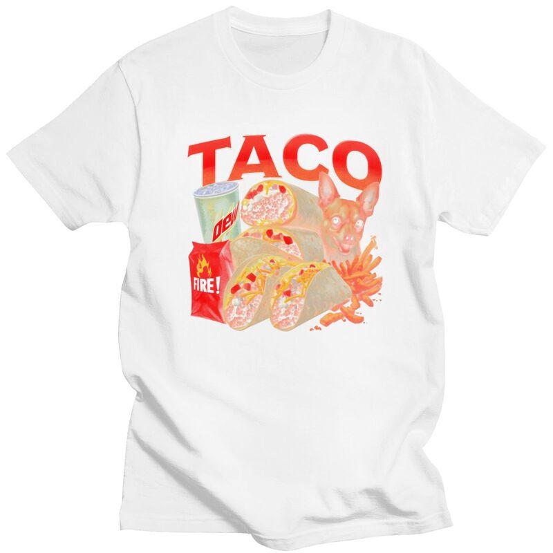 Mens Taco Bell Meme Dog T Shirt Round Neck Pure Cotton Short Sleeve Tee Shirt Casual Loose Oversized Summer Tyle Clothing