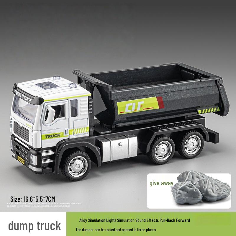 Car Cube Alloy Construction Vehicle Set: Loader, Excavator, Crane, Mixer Truck, and Road Roller Toy