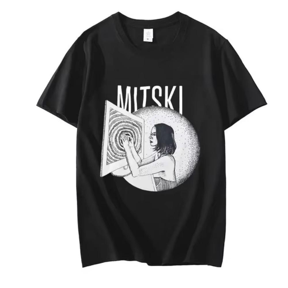 Mitski Heart Logo Graphic TShirt Unisex Street Hip-hop Couple Fashion Trendy Tops Summer Short Sleeve Cozy Tee Shirt Men Women
