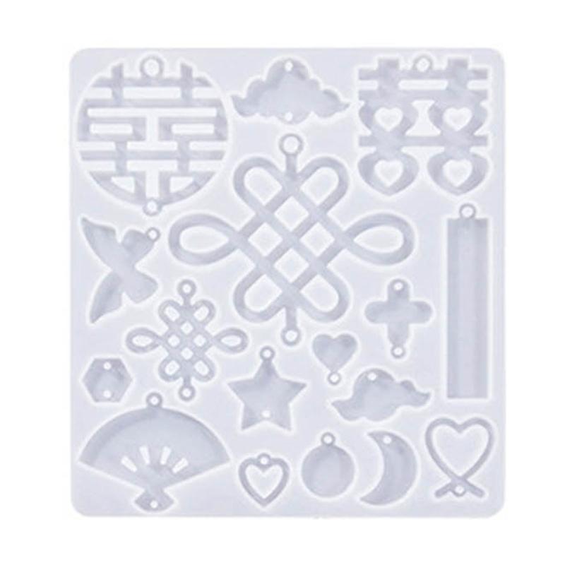 Bowknot Earrings Silicone Mold Epoxy Resin Molds Chinese Style Pendant Keychain Casting Molds with Hole for DIY Crafts