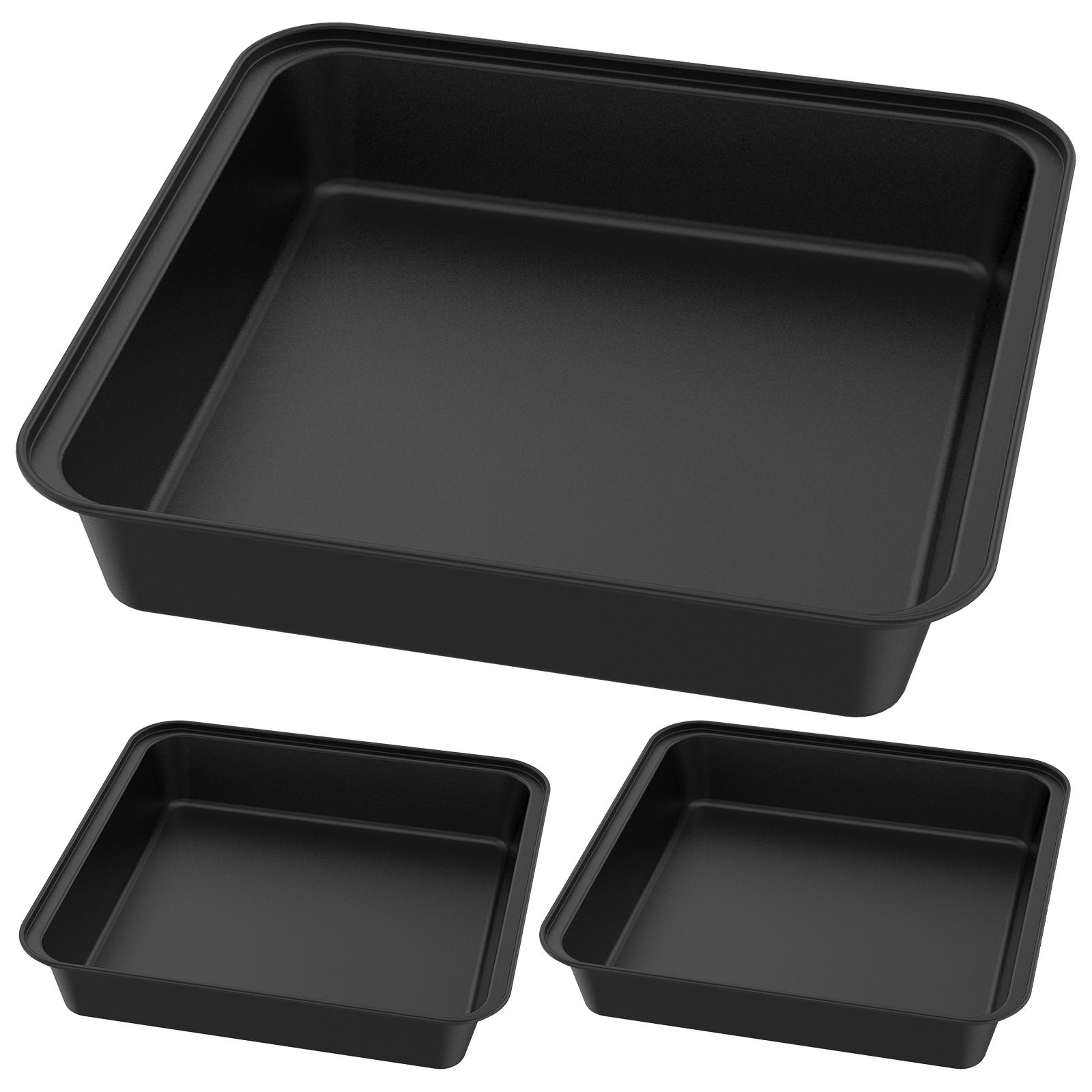 

3 шт. Форма для пиццы в Детройтском стиле, Твердые прямоугольные глубокие формы для пиццы с антипригарным покрытием, Форма для пиццы в Сицилийском стиле, Посуда для выпечки с предварительной приправой