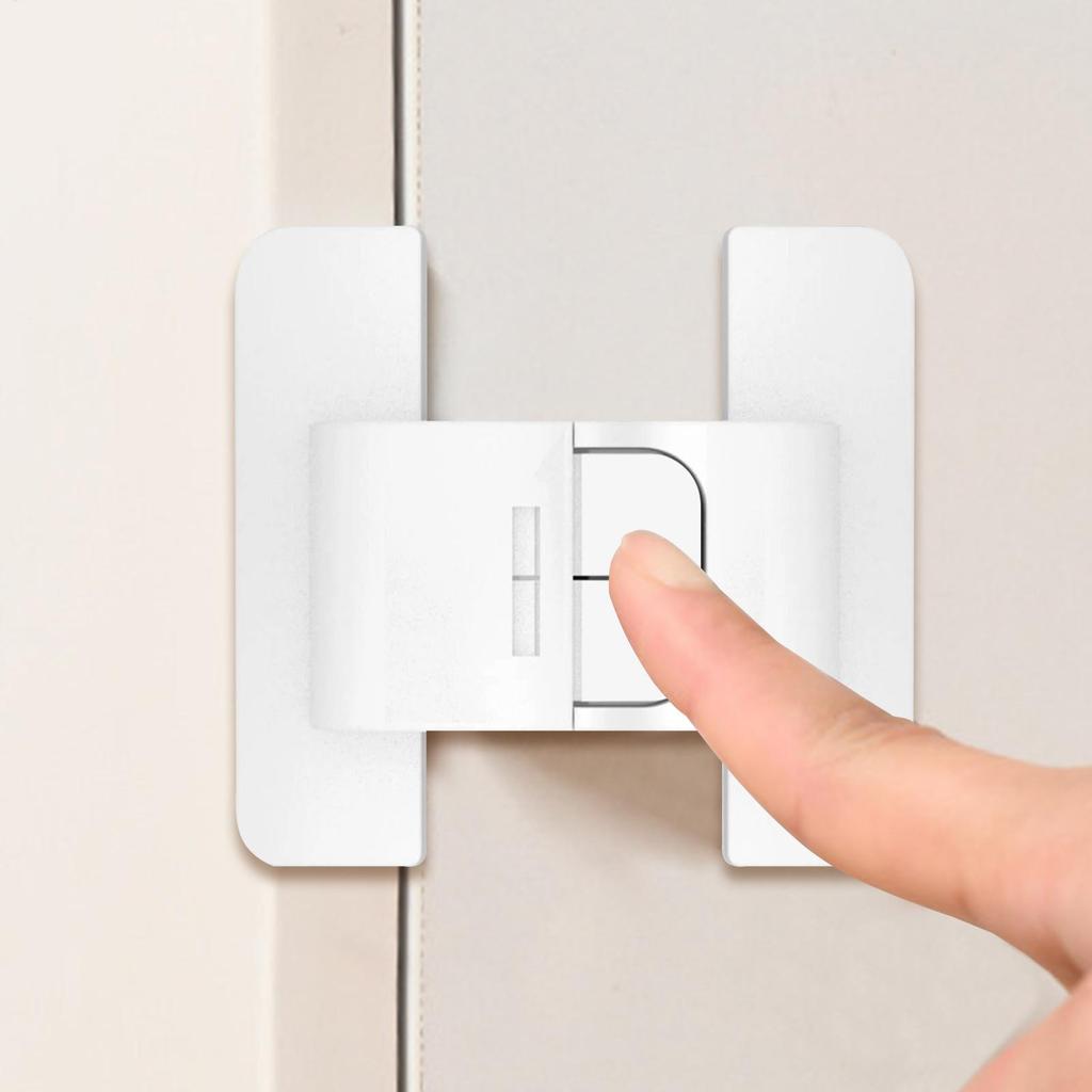 Fechadura para Porta de Geladeira Travas para Geladeira Autoadesivo Fechador de Geladeira Fivela Fixa para Cozinha Proteção de Metal Uso Diário por Adultos