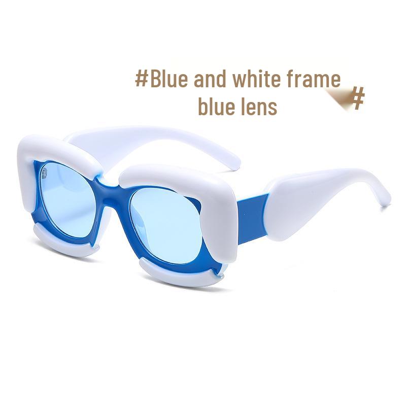 Avant-Garde Color Block Square Sunglasses - Hip Hop Fashion