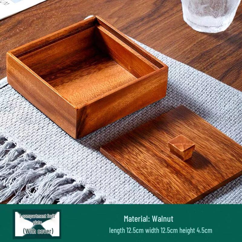 Abay Walnut Wood Single Compartment Snack Box