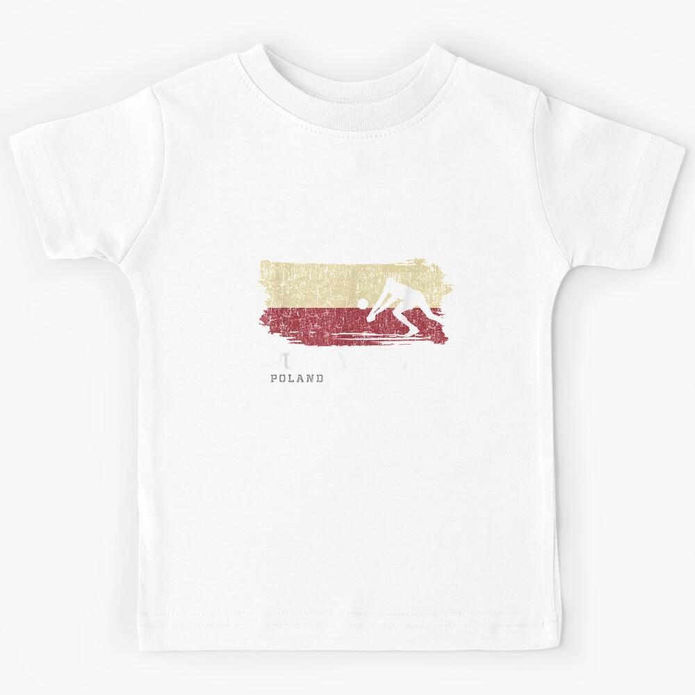 Volleyball Poland Flag Team Indoor Beach Player Kids T-Shirt 150