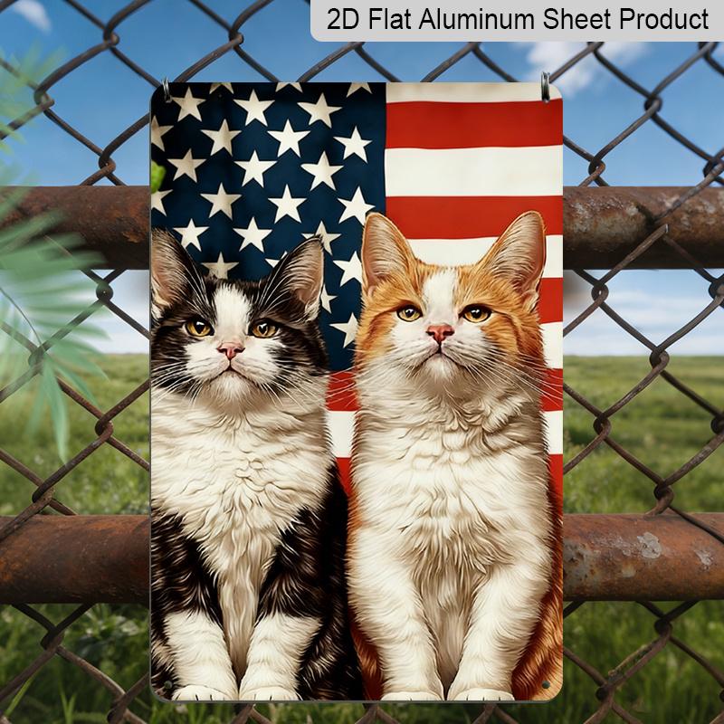 

2D Flat Metal Sign | Retro and Funny Cats Sign for Wall Decor, Aluminum Material, Wall Hanging, Multipurpose Use, Suitable for Bar, Cafe, Pub 20*30cm
