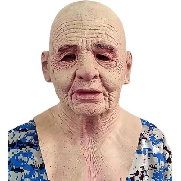 Маска Старика Латексная Маска Старика на Хэллоуин Косплей Маска Старика с Седым Париком Blade
