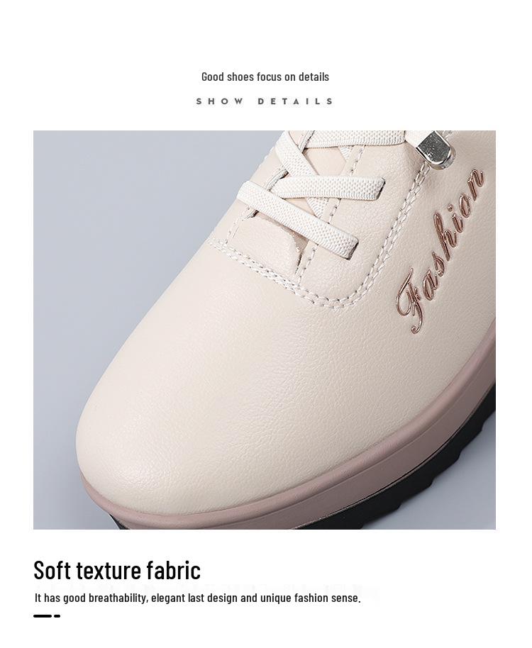 Autumn Women's Genuine Leather Non-Slip Platform Shoes - Thick-Soled, Comfortable, Lightweight, Casual