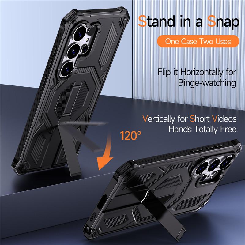 The new mobile phone case is suitable for Samsung S26Ultra anti-drop S25 magnetic belt bracket A57 armor protective case.