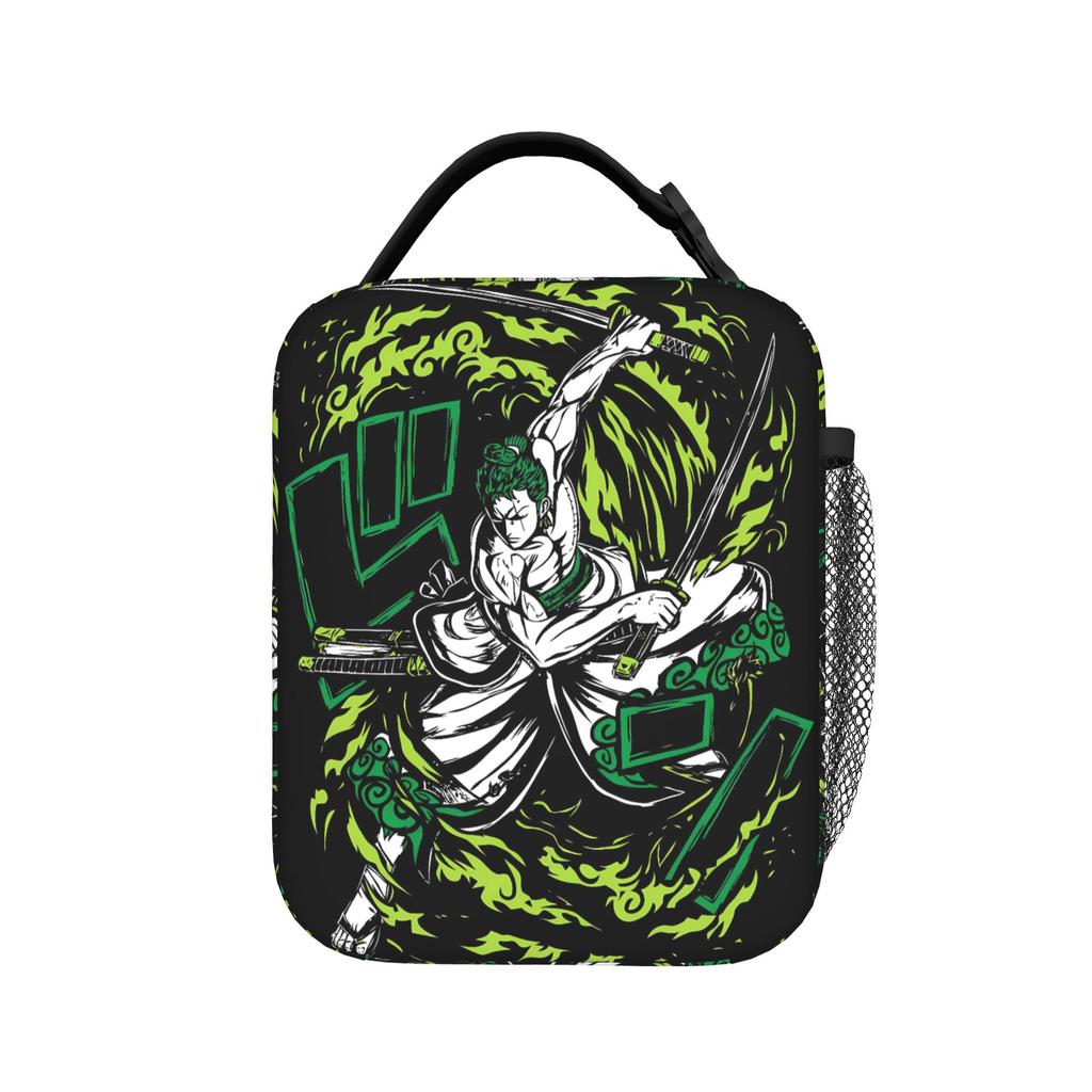 Zoro Village Manga Lunch Bag Ones Pieces Picnic Lunch Box For Girl Boy  Funny Print Thermal Tote HandbagsPortable Cooler Bag