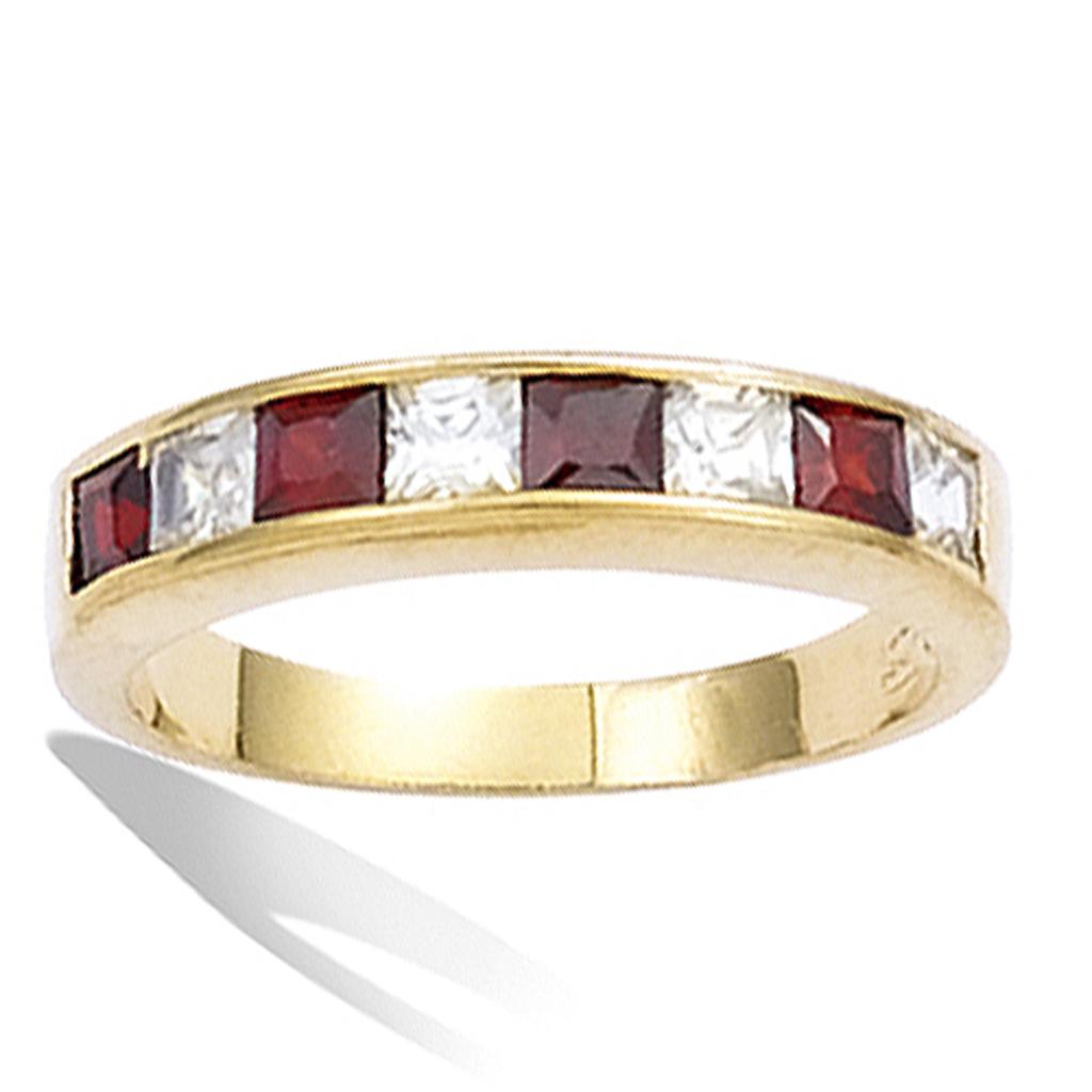 Gold Plated Ring 'Nova' Golden Garnet - 4 Mm