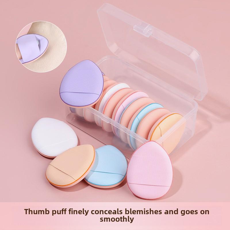 Burețel pudrat mini Pinky cu dublă utilizare pentru deget, pentru fond de ten lichid