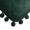 Poszewka Z Pomponami 45X45 Zielona Butelkowa Pompony Romby Glamour Do Narzuty