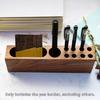 Wooden Desk Organiser Tray with Business Cards Stand and Multi Sots Pen Storage Container For Offices Desk Organization