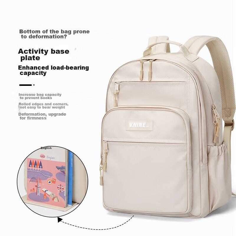 V.NINE Backpack for Middle And High School Students, Unisex Shoulder Bag for Grades 4-6, Large Capacity