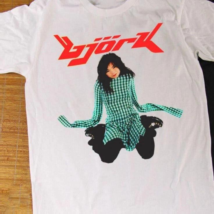 VTG Björk wild glücklich weißes T-Shirt