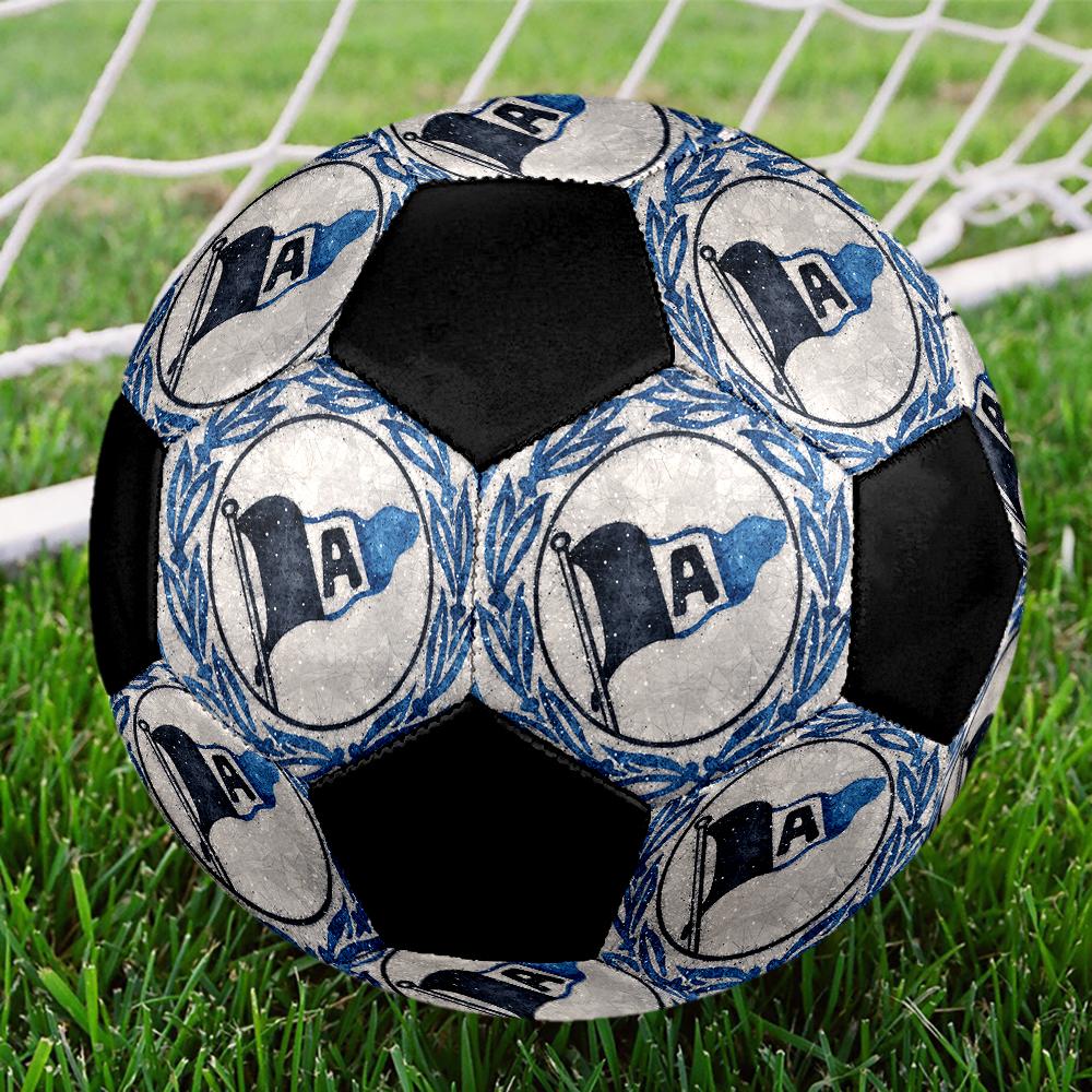 TAGLIA 5 Pallone da Calcio DSC Arminia Bielefeld Colorato Per Tutte le Età Cucito a Macchina PVC Pronto per la Competizione Resistente Ad Alto Rimbalzo