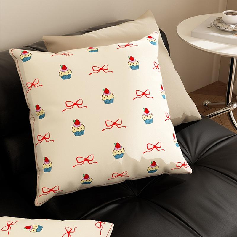 

Line Puppy Pillow Sofa Living Room Bedroom Bedside Backrest Square Pillow Removable Pillow Cover Versatile linen-45x45cm double-sided [without pillow core]