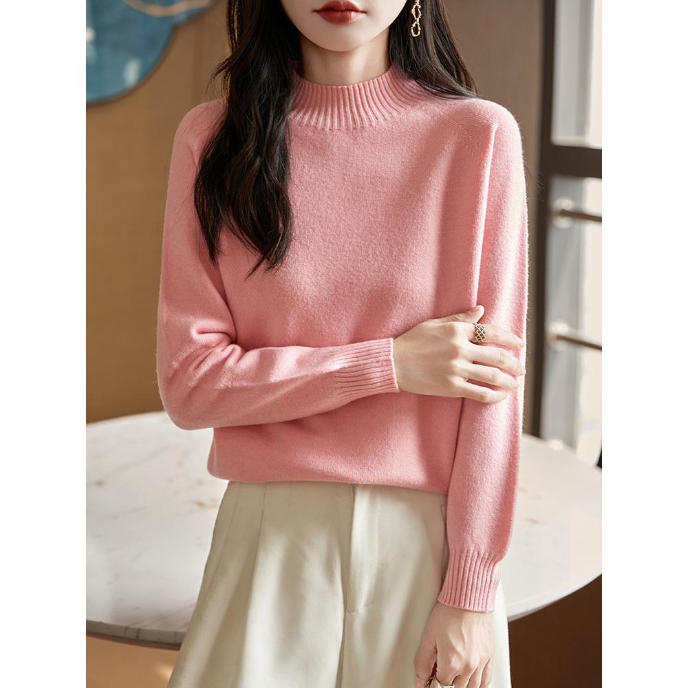 The New Semi-high-neck Sweater for Women In Autumn and Winter Is A Simple Base Layer, A Slimming and Versatile Inner Layer Top