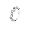 Purple Crystal Irregular Heart Ring for Women Korean Fashion Luxury Zircon Open Adjustable Y2K Style Exquisite Jewelry Accessory