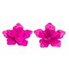 European & American Retro Pink Flower Stud Earrings for Parties