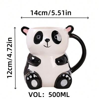 1pc Creative Panda Coffee Cup, Handmade Large Capacity Milk Cup, Animal Themed Juice Cup, Birthday, Christmas, Valentine's Day Gift Back To School