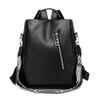 Stylish Leather Women Backpack Casual Travel School Bag with Front Zipper Pocket