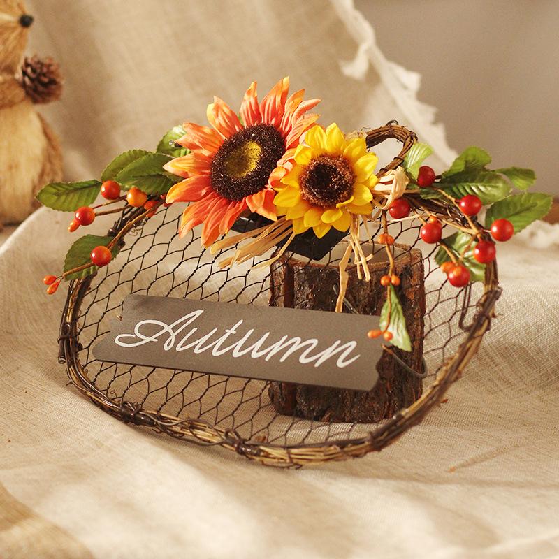 Pumpkin Wooden Sign Decoration Sunflower Festival Halloween Decoration Garland Home Wall Door Decoration