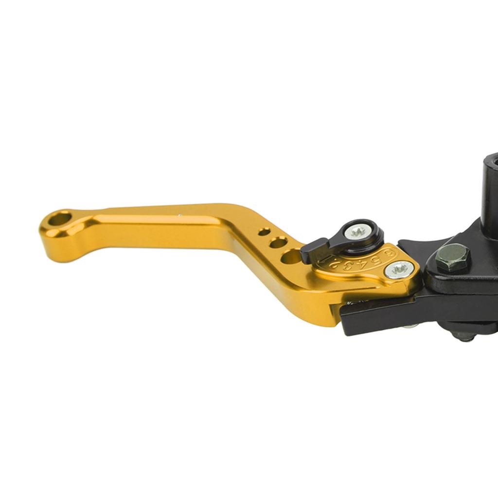 1 Pair 7/8in Brake Master Cylinder Lever Universal Motorcycle Handlebar Kit with Reservoir Carbon Fiber Hand Guard Gold