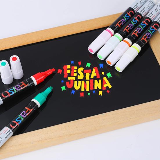 8/12Pcs Liquid Erasable Chalk Markers Pens Smooth Writing Quick-Dry Ink Fine Tip Highlighter Blackboard Fluorescent Pens