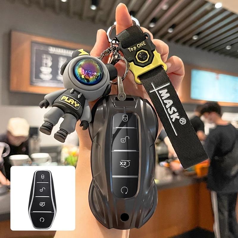 

Metal Car Remote Key Cover Case Holder shell Protector Fob For BYD New ATTO 3 Shark 6 Song Pro Atto 8 Sealion 5 Seal U Sealion 7 Style B Gray set-2
