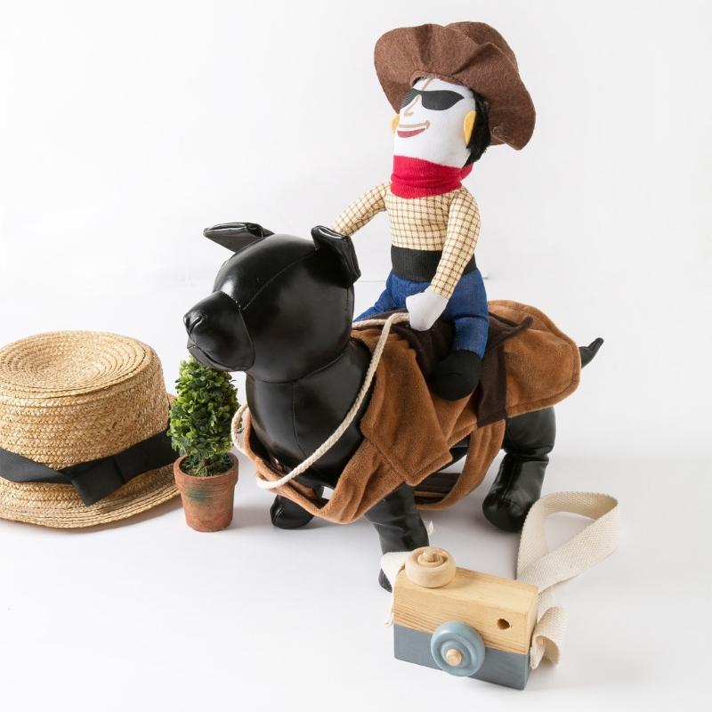 Funny Halloween Pet Cowboy Costume for Dog, Western Riders DressingUp Outfit for Party Photoshoots, Walking, Holiday Fun Gathering
