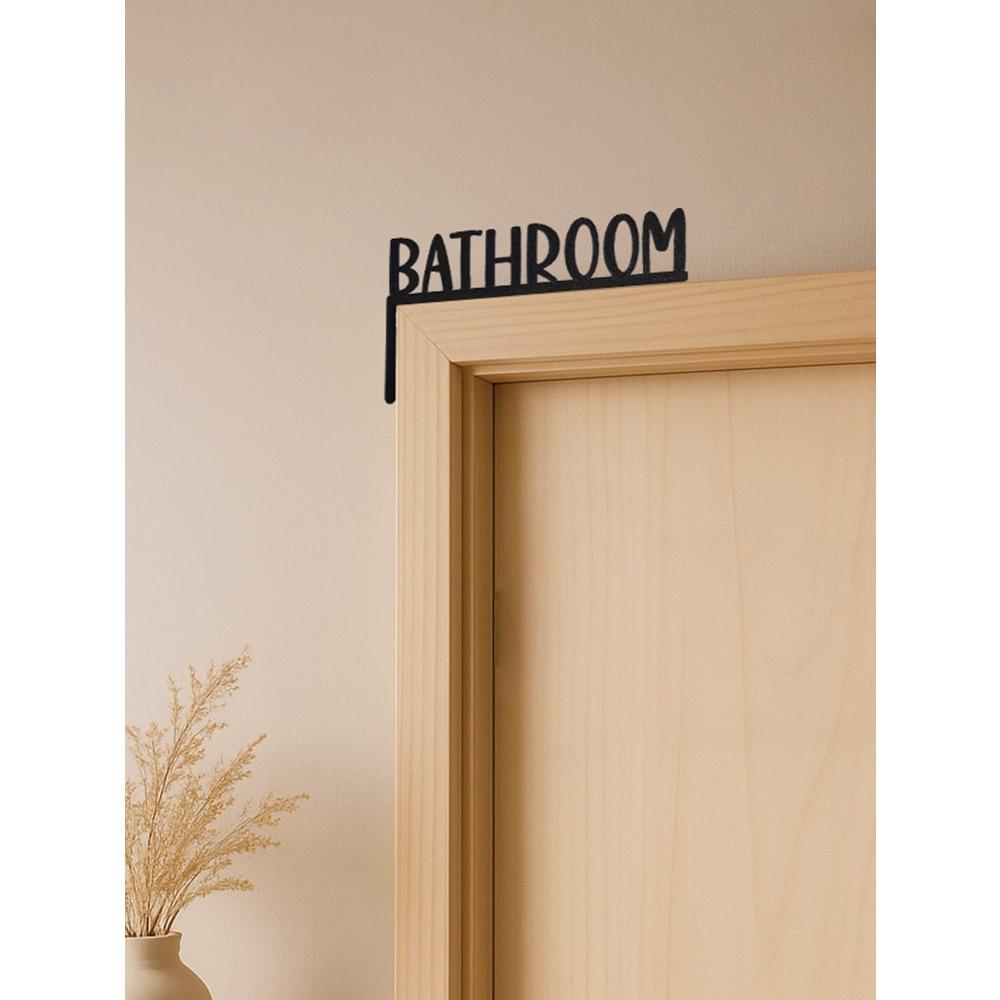 Metal Wall Sign Vintage Bathroom Door Hanger Modern Home Decor Indoor Directional Plaque