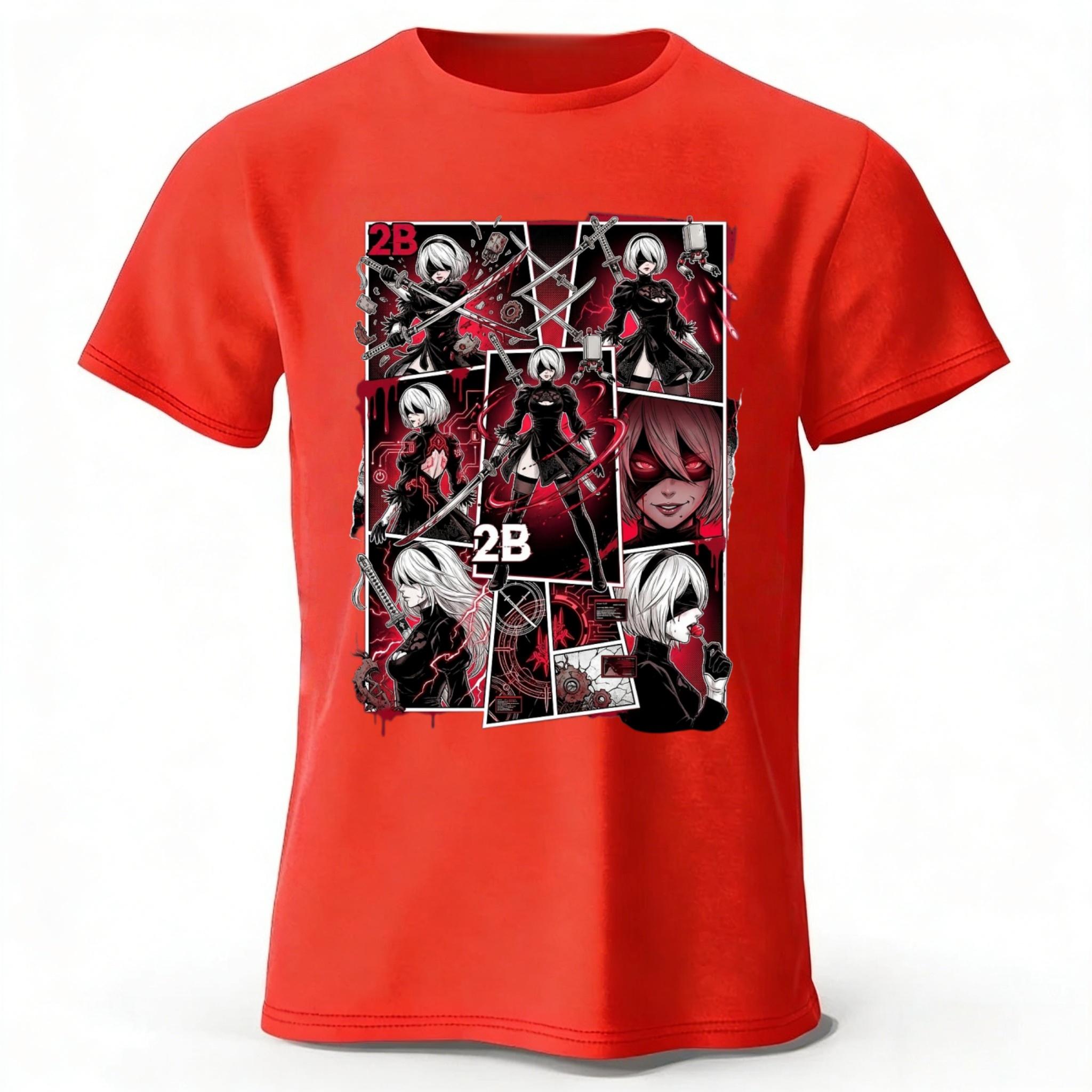 

Game Neil Mechanical Era Commemorative Pure Cotton Short Sleeved Men Summer Fashionable Casual Loose Comfortable T-shirt XXXL красный