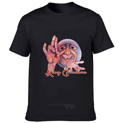 Camiseta King Crimson Inglesa Verano Manga Corta Cuello Redondo Hombre Negro Blanco Camiseta Gráfica Hip-hop Streetwear Ropa Hombre