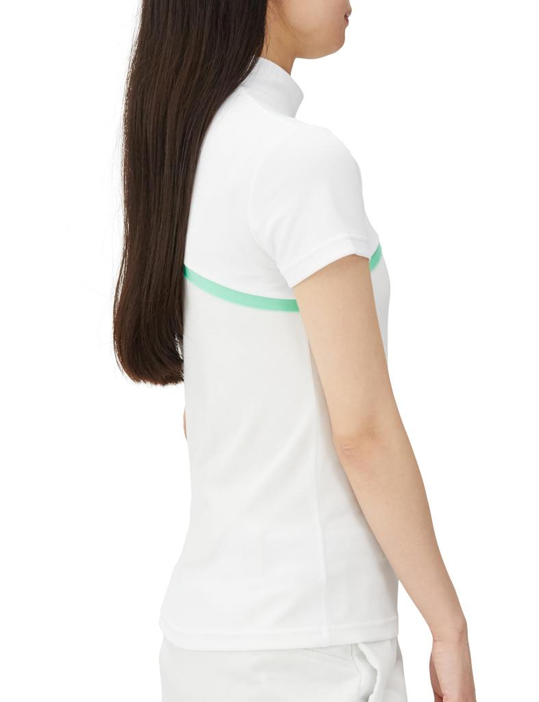 Golf Short Sleeve Mock Neck Shirt Quick 0 [New Balance] Women's (Sweat Absorbent, Drying, Stretch) / 012-4166509 030_White [S]