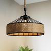 Retro Industrial Mongolian Yurt Hemp Rope Pendant Lamp for Cafes, BBQ & Hot Pot Restaurants.