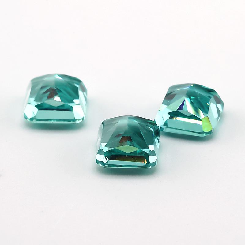9A Ice Flower Cheyba Green Synthetic Gemstone Loose Stone for DIY Inlay Ring or Pendant.
