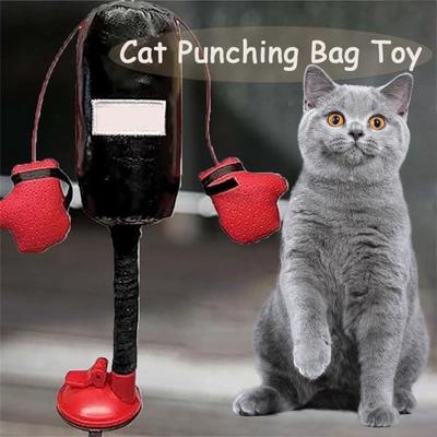 1Pc/2Pcs Cat Boxing Gloves Toy Mini Boxing Punching Bag Teaser Wand with Gloves Interactive Kitten Boxing Sports Toy for Indoor Cats