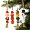 Christmas Snowman Wooden Beads Set DIY Xmas Tree Hanging Pendants Winter Santa Ornaments Creative Handmade Wood Loose Bead Decor