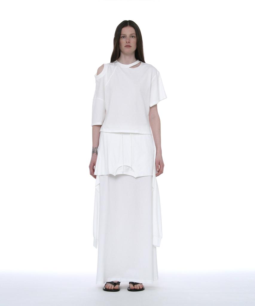 PARTIMENTO WOMEN Two-Way Cutout Deconstructed Top_White