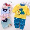 Winter Kinderen Lange Mouw O Hals T-shirt Broek Set Casual Baggy 2 stuks Pak Katoen Cartoon Printes Outfit