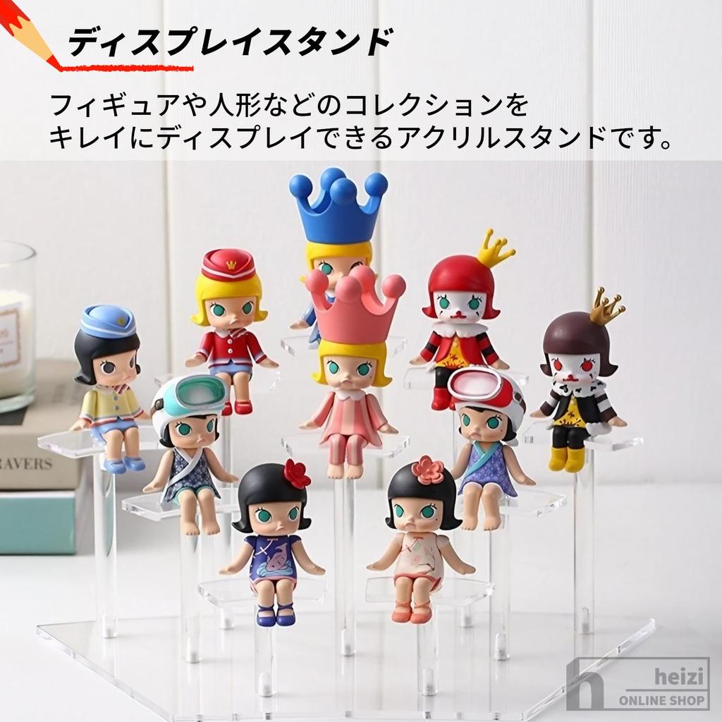 Heizi Figure Case, Collection Case, Figure Shelf, Display Case with Fixing Tape (8 Figures, Black)